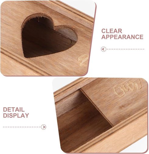 PERSELOSO Wooden Pregnancy Test Keepsake Box with Lid Announcement Storage Container Brown Pregnancy Announcement Box