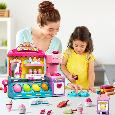 Beby Buty 80 Set 3 4 5 6 3-5 4-8 Ice Cream Toys Air Dry Clay Kit for Kids, PCS Ice Cream Shop Food Toys for Girls Years