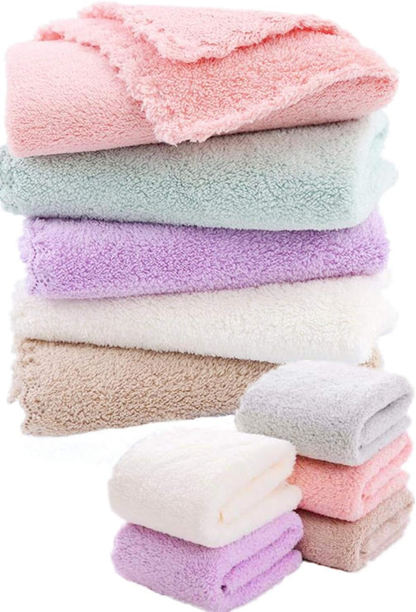 yaocoral 15 Pack 12''x12'' Absorbent Microfiber Baby Washcloths Soft Fleece Wash Clothes Face
