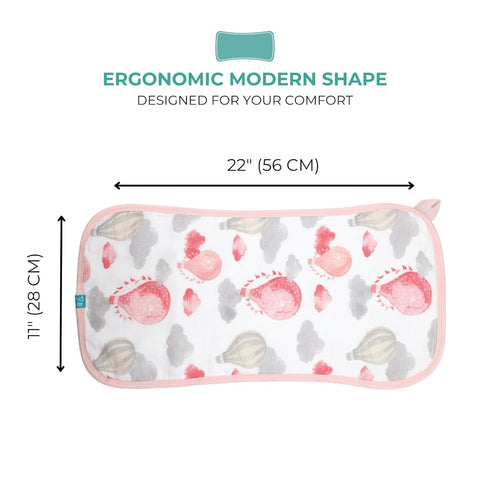 5-Pack 22" 11" Featherhead Muslin Burp Cloths for Baby Girl Large X - Ultra Soft & Extra Absorbent Cotton Terry Backing