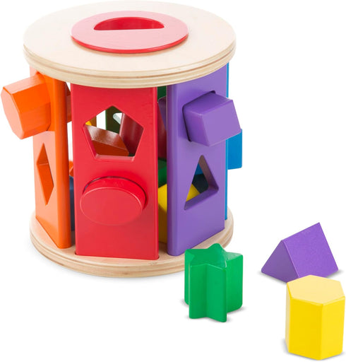Melissa & Doug Match and Roll Shape Sorter | Classic Wooden Toy for Kids