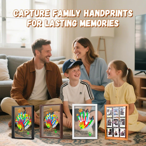 5 VidwanHome Family Handprint & Hand Casting Kit DIY Keepsake Frame, Wooden Frame & Acrylic Sheets Capture Baby