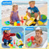 Fegalop 14Pcs Sets, Set Bag,Summer Beach Toys, Sand Toys with Construction Vehicle and Collapsible Beach Bucket, Animal