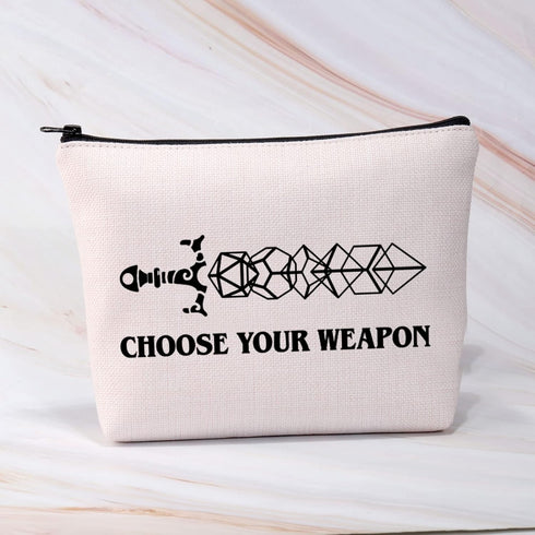Choose Your Weapon D&D Gamer Makeup Bag: Dragons D20 RPG Gaming Gift