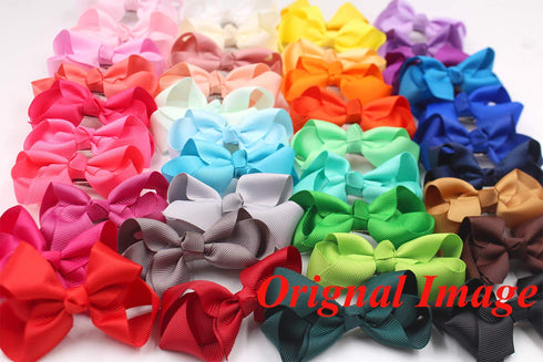 CÉLLOT 40 Pieces 3 Inch Hair Bows for Girls, Grosgrain Ribbon Boutique Clips for Teens Toddlers Kids