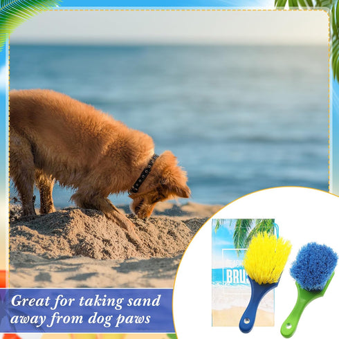 2 Summer Remerry Pcs Beach Sand Remover Brush with Drawstring Bag, Beach Accessories Scrub Brushes for CleaningSoft