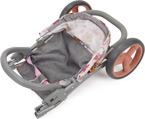 509 3-Wheel 24", 3+ Crew: Melange Flora - Mabelle Doll Jogger Stroller - Accessory for Dolls Up to Large Canopy