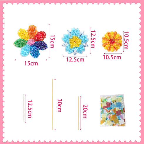 24 Pack Fennoral Flower Poke in Art for Kids Make You Own Flower Bouquet Craft Kit DIY Poke EVA Foam Craft for Girls