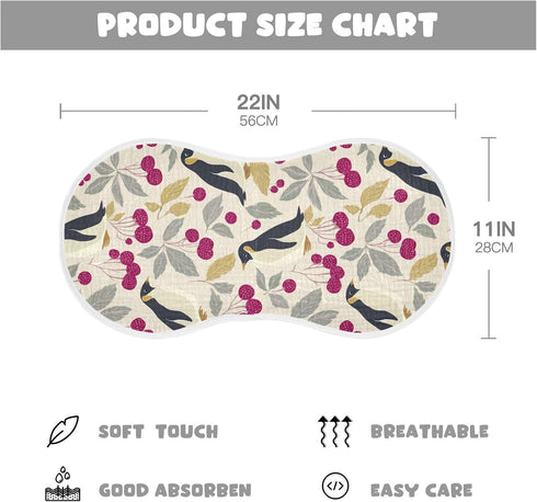 decor gift 4 Pack 22x11in Cotton Burp Cloth Soft Touch Penguin Raspberry Off White washcloths for Unisex