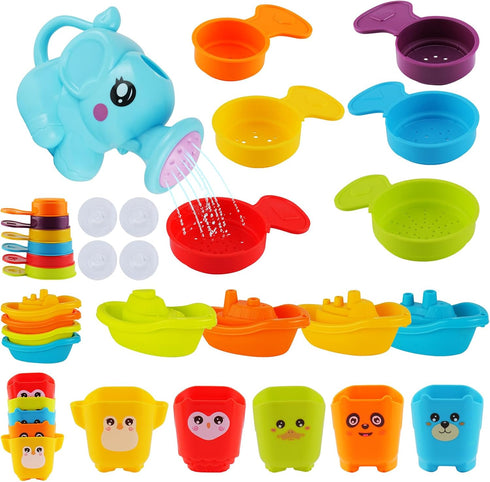 BeneFine Baby Bath Toys for Kids Ages 1-3, 16 PCS Mold Free Bath