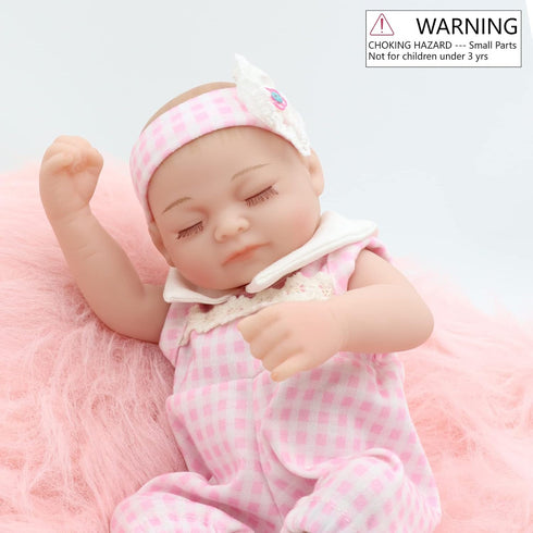 10" Realistic Baby Girl Doll, Silicone Vinyl Reborn with Soft Body and 2 Clothes Sets, Lifelike Newborn Gift for Kids