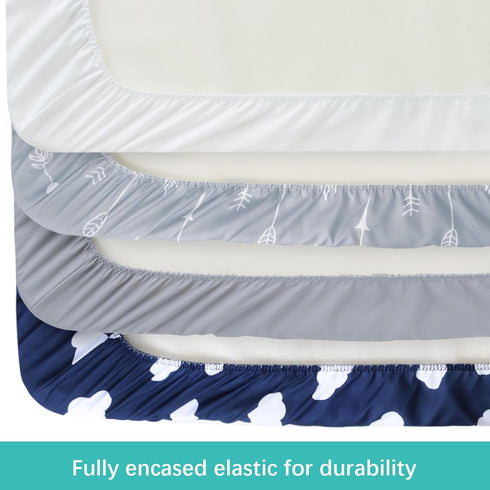 4 Pack Pack 24" 42" and Play Fitted Sheets, x Compatible with Guava Lotus Travel Crib and Other Travel Light Playard