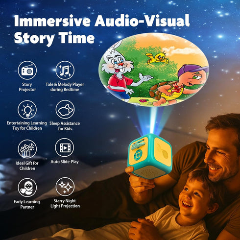 Eduboy 3+ Kids Story Projector for Toddlers,Story Dream Machine Storybook Projector with Educational Stories Music