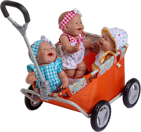 JC Toys - for Keeps Playtime Deluxe Folding Pull Along - Nature Theme for Dolls up to 20"