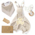Organic Cotton Baby Gift Set 4 Piece Muslin Bunny Lovey Blanket +