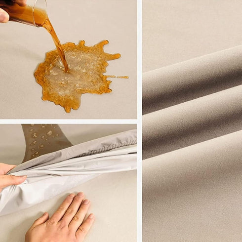 FIDSEJEONA Waterproof Fitted Sheet for Kids & Elderly Deep Pocket Mattress Cover, Solid Color Urine-Resistant