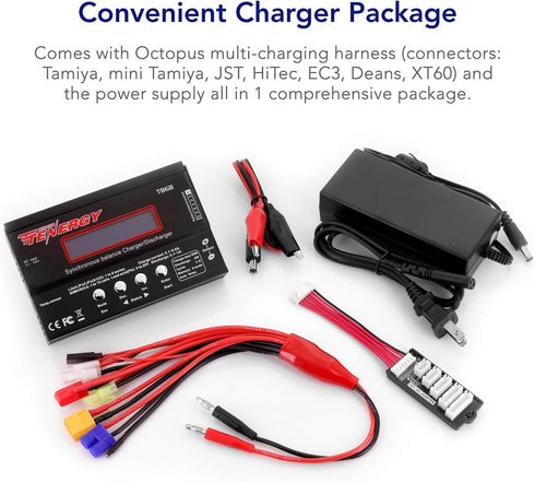 Tenergy 1S-6S Digital Battery Pack Charger - Li-Fe/Li-PO/NiCd/NiMH Packs Balance Charger Discharger with