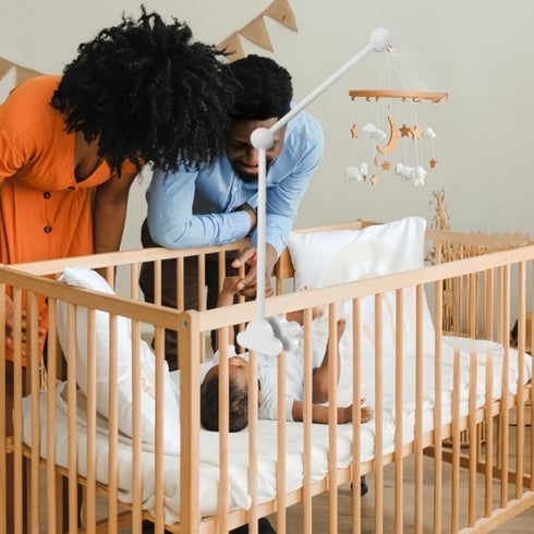 Arm,27.2 Inches Baby Crib Mobile Wooden Baby Mobile Hanger for Crib,Adjustable Mobile Arm for Crib Cot Bed Bassinet
