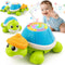 BAYSING Baby Toys 6-12 Months, Musical Turtle Crawling Infant Toy Set for Tummy