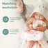 Set 100% (33" 33") CuddleBug Premium Hooded Baby Bath Towel & Washcloth (Bear) - Cotton Terrycloth Hooded Baby Towels