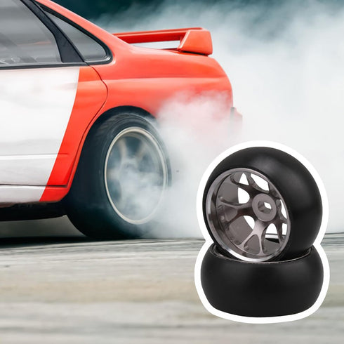 4PCS 0.98x0.43Inch Titanium RC1:28 Aluminum Alloy Rim Mesh Pattern Wheel Drift Tyre Replacement for WL K969 K989 P929