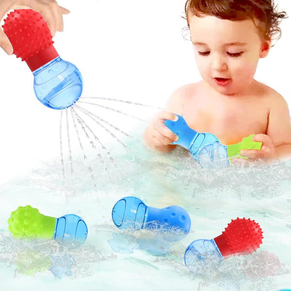 HAPATOYS 3Pack Bath Toys for Toddlers 1-3 - Sensory Squeezing Water Bathtub Toys
