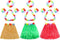 Gejoy 3 Set Grass Skirts for Kids Girls with Flower Leis for Luau Party Costume Set
