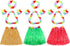 Gejoy 3 Set Grass Skirts for Kids Girls with Flower Leis for Luau Party Costume Set