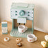 MIKNEKE Set Wooden Coffee Maker Toys Play for Kids, Coffee Machine Toy, Montessori Pretend Play Food Kitchen