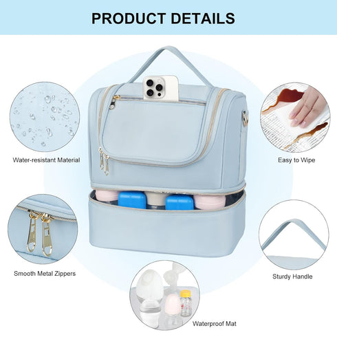 Jaffzora Willow/Eufy/Elvie/Momcozy M5/S12 Pack Wearable Breast Pump Bag with Cooler Compartment Fits for Pro/Medela