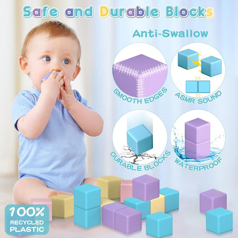 Magnetic Building Blocks Toys for Toddlers - Macaron Sensory Toys for Age 2-8, Preschool Learning Activities