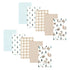 Hudson Baby Unisex Baby Cotton Flannel Burp Cloths, Boy Woodland Pals 10-Pack,