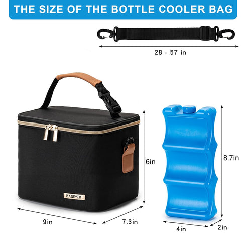 Pack 6 5 Breastmilk Cooler Bag with Ice Fits Baby Bottles Up to Ounce, Baby Bottle Bag with Shoulder Strap for Nursing