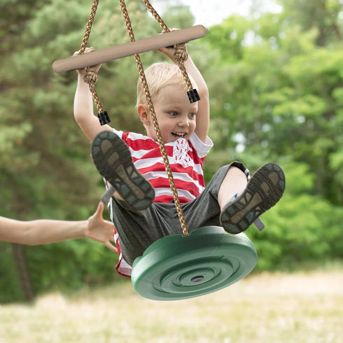 Set 7FT KINSPORY Disc Swing for Kids, Swing Accessories, Height Adjustable Gym Monkey Bars, Hanging Tree Seat