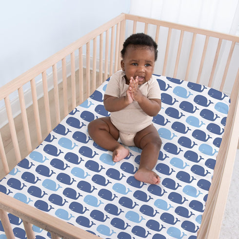4-Pack Set The Peanutshell Fitted Crib Sheet - Super Soft & Breathable Baby Girl or Boy Crib Sheets, Nursery Decor, Fit