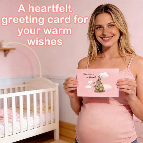 Set New Mom Gifts for Women, Pregnancy Gifts for New Parents,Gift with Swaddle Blanket & Easter Bunny Rattle, Baby