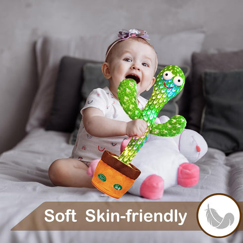 120 Tummy Talking Cactus Toy with LED English Songs, Singing Cactus Dancing Musical Toy, Time Toys Baby Mimicking