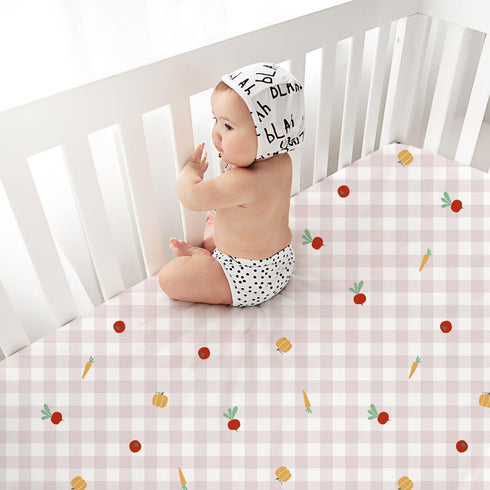 4 Pack 28x52 Little Grape Land Toddler Sheets Baby Crib Sheets Fitted for Boys Girls, Standard Size Crib Mattress