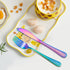 LIANYU 12-Piece Rainbow Kids Silverware Set, Stainless Steel Toddler Utensils, Dishwasher Safe