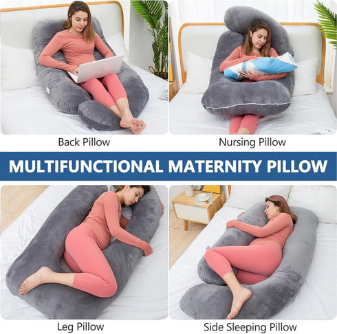 60 inch) Shredded Memory Foam Body Pillow, Pregnancy Pillows for Sleeping, Maternity Pillow for Pregnant Women, Memory