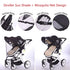Baby Stroller Sun Shade with Mosquito Net - Anti-UV Canopy, Breathable Pushchair Buggy Sun Rain Cover for Jogger
