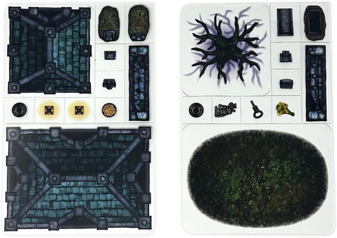 Graveyard - 48pc Double-Sided Graveyard & Terrain Pieces, Roleplaying Objects for Dungeons & Dragons, DND 5E