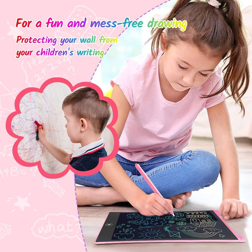 TECJOE 2 Pack LCD Writing Tablet - 10 Inch Colorful Doodle Board for Kids Learning Toys