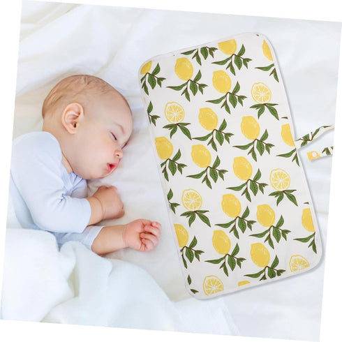 Lemon Design Portable Changing Mat - Large Soft Diaper Cushion for Travel