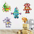 Cartoon Robot Wall Stickers, DIY Removable Vinyl Wall Decals for Kids Nursery Bedroom Playroom Decor