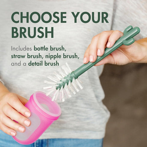 Set, 4 Set Boon Cacti Bottle Cleaning Brush Terracotta , Piece