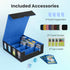 Display,3000+ Cards,4-Row Lid,with1Dice dice,24 4 PU Leather Storage Case Fits with Deck Case with Removable tray