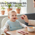 2 Silicone Baby Bibs pcs with Silicone Baby Spoons Self Feeding Waterproof, Soft