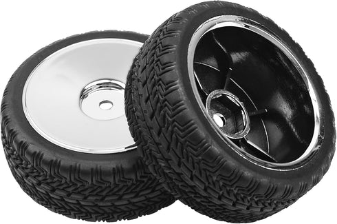 4Pcs 2.59in Rubber Tires & 12mm Hex Plastic Wheel Rims Set for Traxxas Kyosho HPI RS4 Tamiya TT01 TT02 Sakura D4 HSP