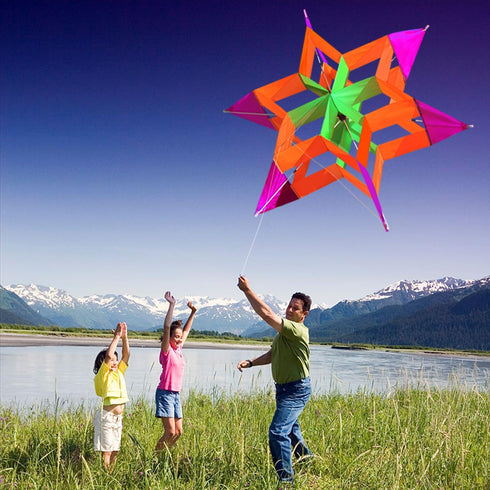 Hengda Kite-New Version 42 Inch 3D Lotus Flower Kite for Kids and Adults, Easy to Carry with Flying Line